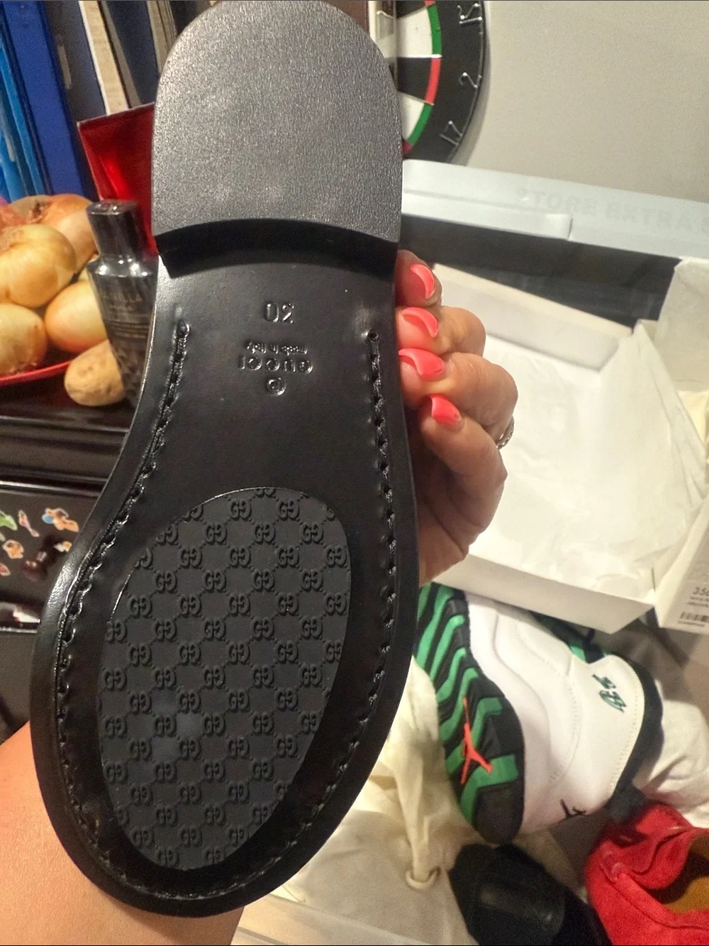 Gucci Black Leather Men’s Loafers with Red & Green Web Stripe